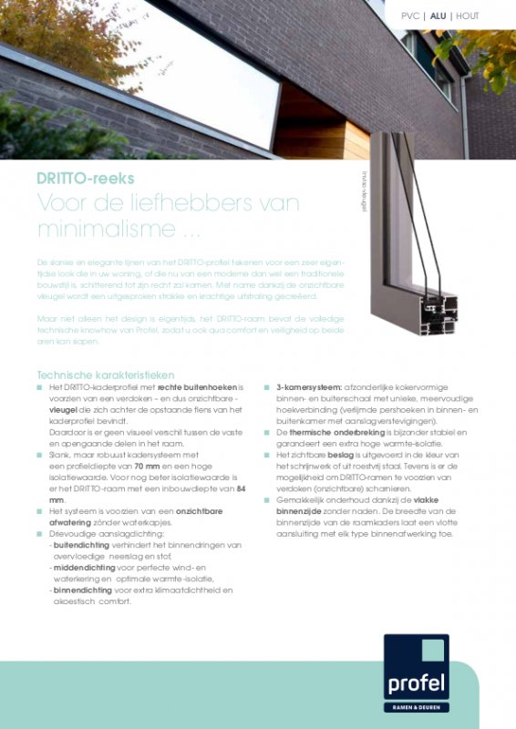 Profel aluminium Dritto reeks folder